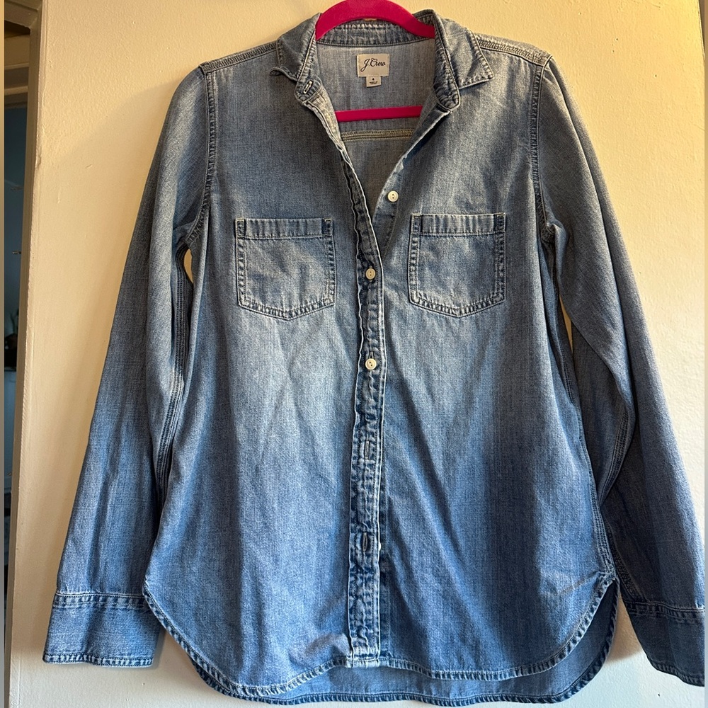 J. Crew Light Wash Denim Button-Down Shirt